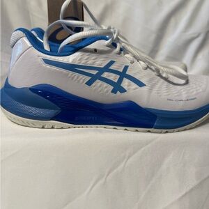 ASICS Gel-Challenger 14 White and Blue Athletic Shoes